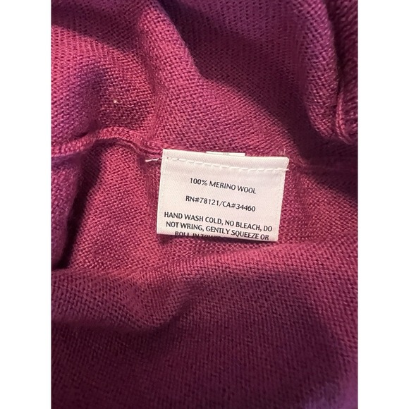 Eileen Fisher Merino Wool Magenta Pink High Low Sweater Large Spring - Picture 8 of 9
